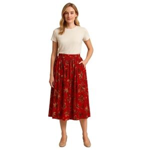 Vintage ALFRED DUNNER Floral Print Grandma Chic Midi Skirt